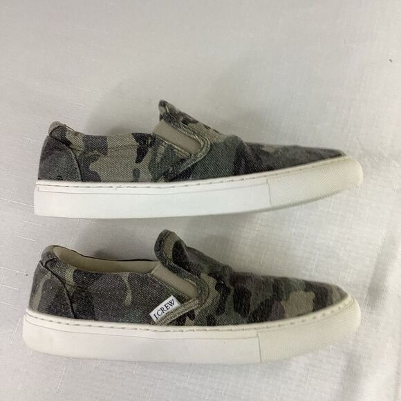 J Crew Women’s Canvas slip on Camo Chunky Sneakers Size 6.5 - Picture 6 of 10